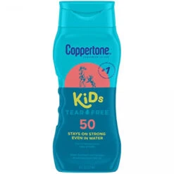 Coppertone Kids Sunscreen Lotion SPF 50, Water Resistant Sunscreen For Kids, #1 Pediatrician Recommended Sunscreen Brand, Tear Free Sunscreen Lotion, 8 Fl Oz Bottle