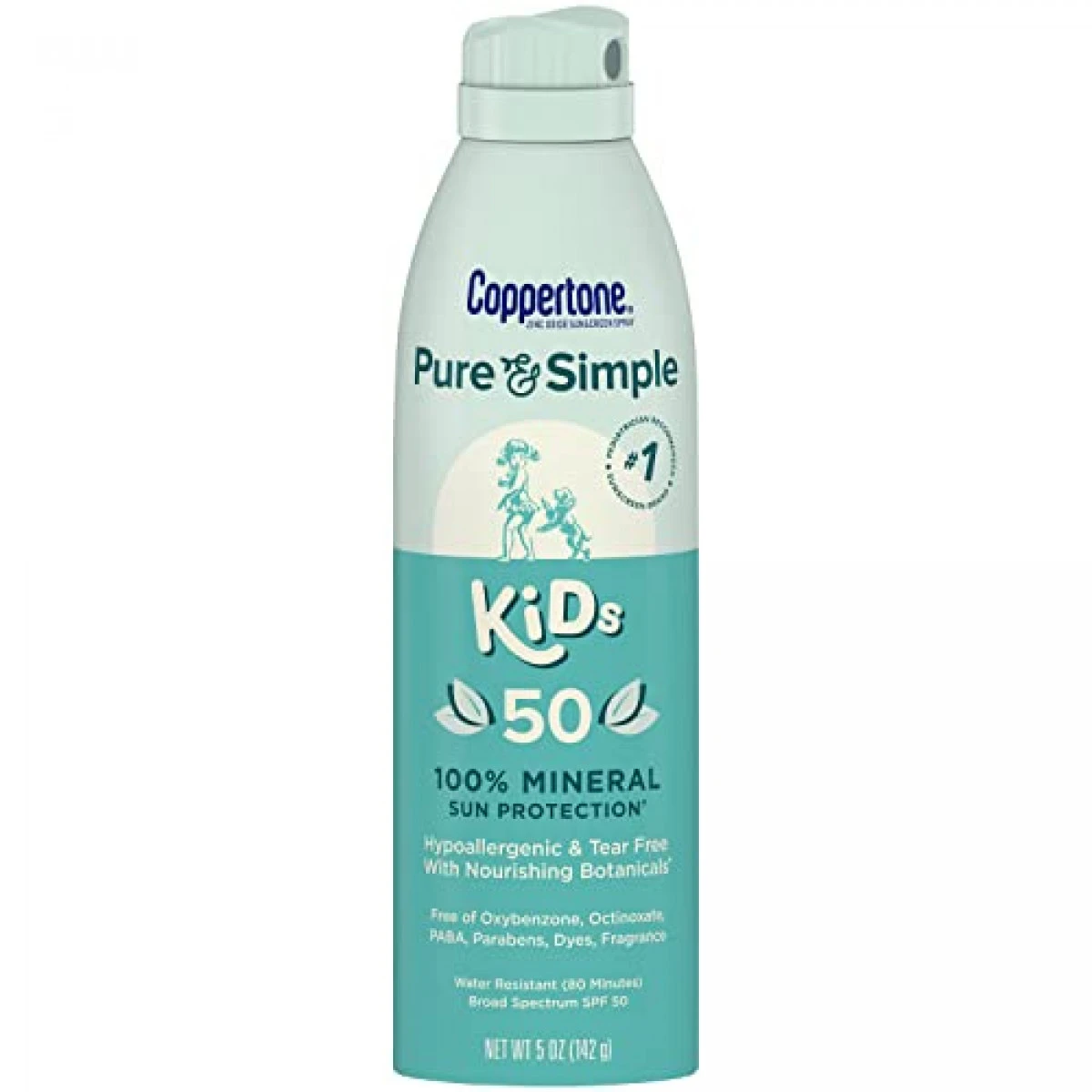 Coppertone Pure And Simple Kids Sunscreen Spray SPF 50, Zinc Oxide Mineral Sunscreen For Kids, Tear Free, Water Resistant, Broad Spectrum SPF 50 Sunscreen, 5 Oz Spray 3 Coppertone Pure And Simple Kids Sunscreen Spray SPF 50, Zinc Oxide Mineral Sunscreen For Kids, Tear Free, Water Resistant, Broad Spectrum SPF 50 Sunscreen, 5 Oz Spray