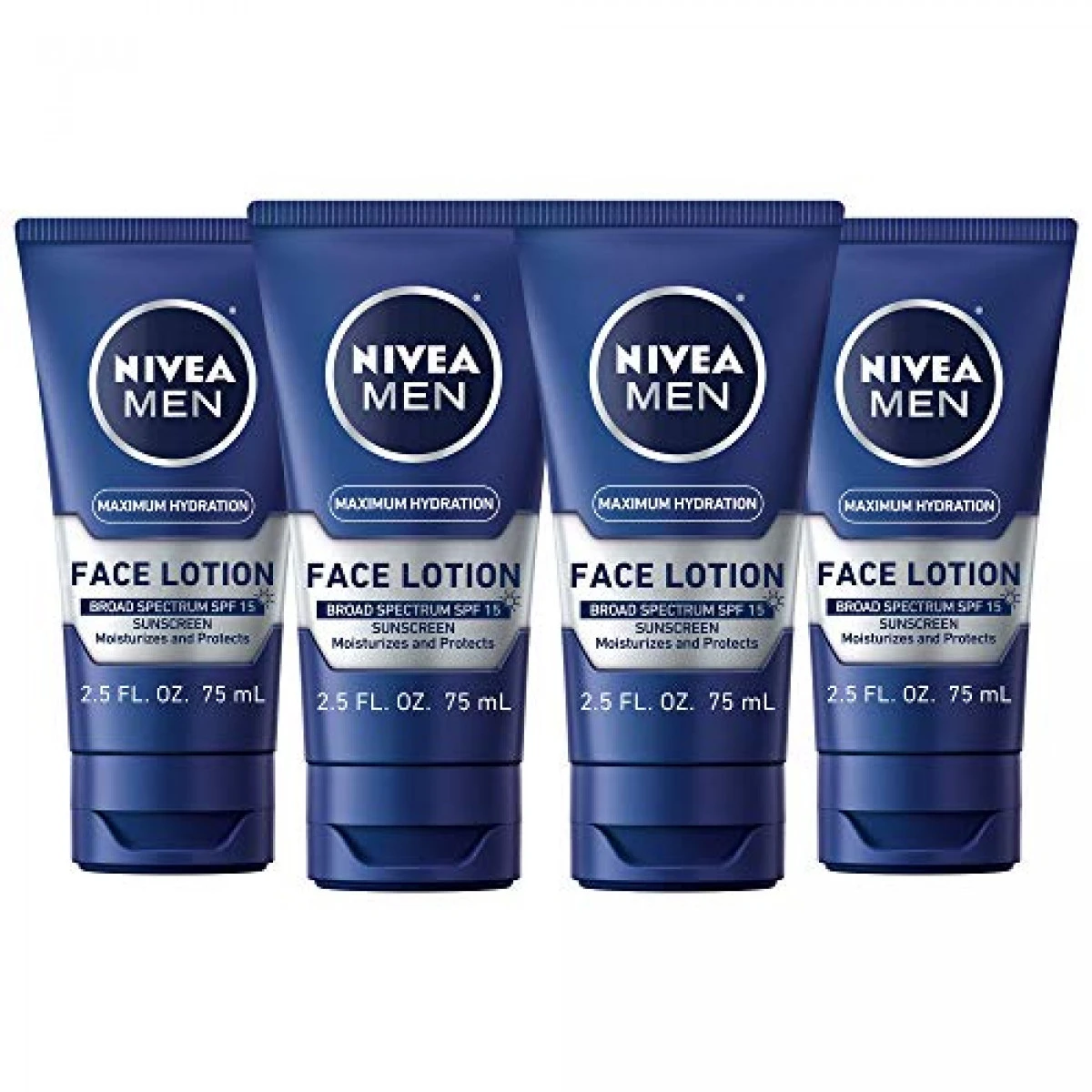 NIVEA MEN Maximum Hydration Face Lotion, Face Lotion With Broad Spectrum SPF 15 Sunscreen For Men, 4 Pack Of 2.5 Fl Oz Tubes 3 NIVEA MEN Maximum Hydration Face Lotion, Face Lotion With Broad Spectrum SPF 15 Sunscreen For Men, 4 Pack Of 2.5 Fl Oz Tubes