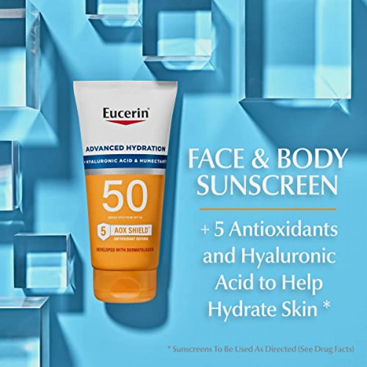 Eucerin Sun Advanced Hydration SPF 30 Sunscreen Lotion + Age Defense SPF 50 Face Sunscreen Lotion Multipack (5 Oz. Body Lotion + 2.5 Oz Face Lotion) 4 Eucerin Sun Advanced Hydration SPF 30 Sunscreen Lotion + Age Defense SPF 50 Face Sunscreen Lotion Multipack (5 Oz. Body Lotion + 2.5 Oz Face Lotion) - Image 2