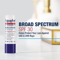 Aquaphor Lip Repair Stick With Sunscreen, Lip Protectant, Soothes Dry Chapped Lips, 0.17 Oz Stick (Pack Of 4) -Nursing Products 072140034658 2
