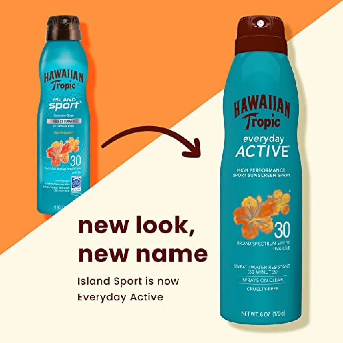 Hawaiian Tropic Island Sport Sunscreen Spray, Broad Spectrum SPF 30, 6oz 4 Hawaiian Tropic Island Sport Sunscreen Spray, Broad Spectrum SPF 30, 6oz - Image 2