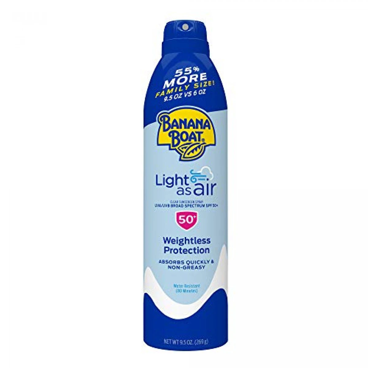 Banana Boat Light As Air, Reef Friendly, Broad Spectrum Sunscreen Spray, SPF 50, 9.5oz. Value Size 3 Banana Boat Light As Air, Reef Friendly, Broad Spectrum Sunscreen Spray, SPF 50, 9.5oz. Value Size