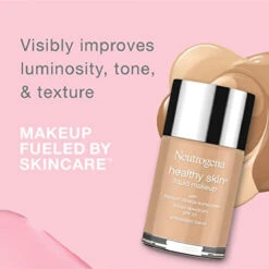 Neutrogena Healthy Skin Liquid Makeup Foundation, Broad Spectrum SPF 20 Sunscreen, Lightweight & Flawless Coverage Foundation With Antioxidant Vitamin E & Feverfew, 90 Warm Beige, 1 Fl. Oz -Nursing Products 086800670094 2