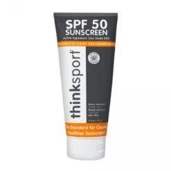 Think! Thinksport SPF 50+ Mineral Sunscreen – Safe, Natural Sunblock For Sports & Active Use - Water Resistant Sun Cream –UVA/UVB Sun Protection – Vegan, Reef Friendly Sun Lotion, 6oz