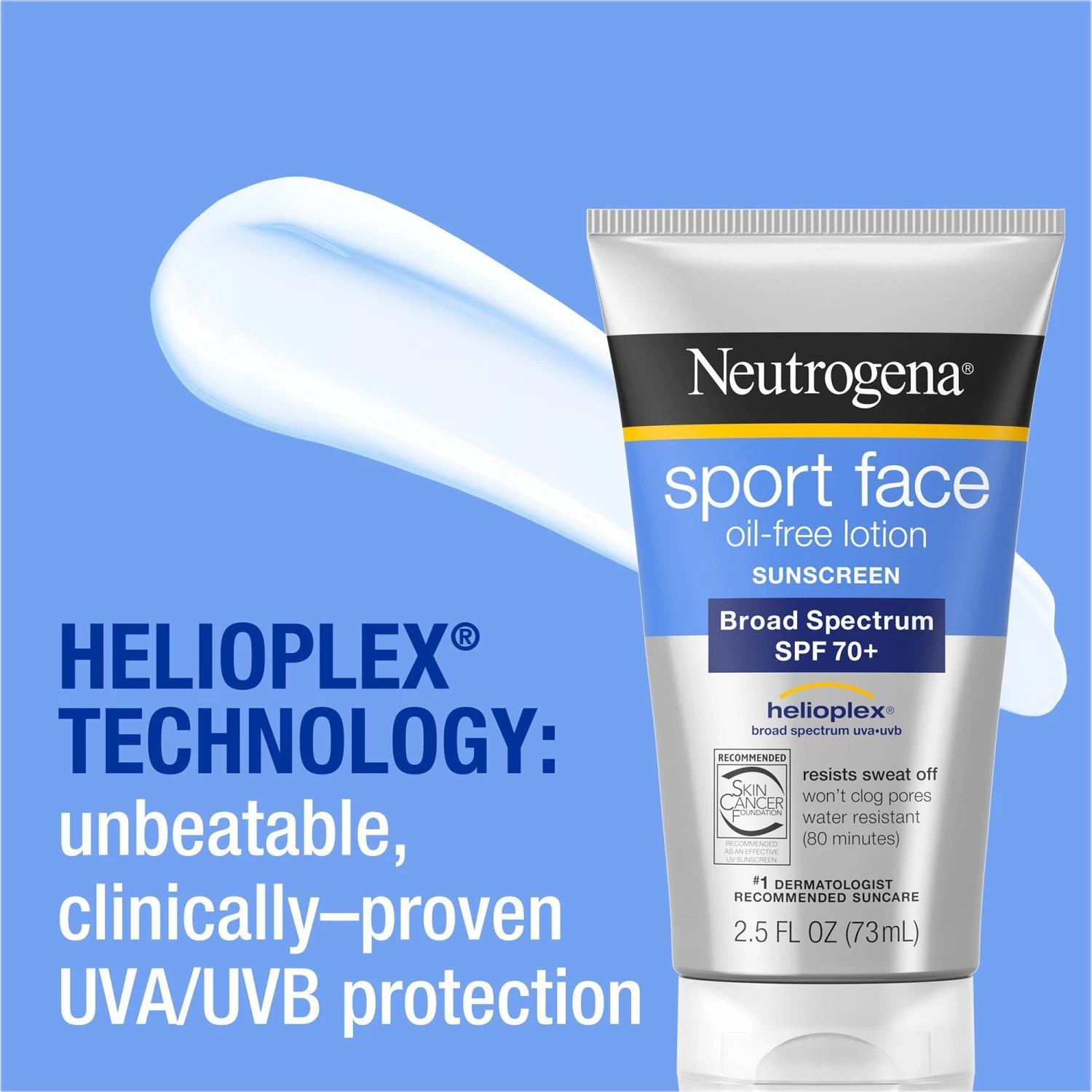 Neutrogena SPORT FACE OIL-FREE LOTION SUNSCREEN, SPF 70+ 5 Neutrogena SPORT FACE OIL-FREE LOTION SUNSCREEN, SPF 70+ - Image 3