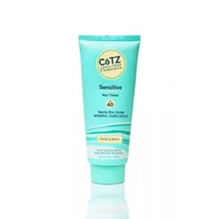 COTZ Sensitive Non-Tinted Zinc Oxide Mineral Sunscreen For Body And Face; Broad Spectrum SPF 40; 3.5 Oz / 100 G