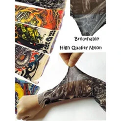Temporary Tattoo Sleeves For Kids, Fake Slip On Arm Sunscreen Sleeves, 6pcs - Eagle,Skull,Dragon,Clown, Snake,etc -Nursing Products 602716373784 2