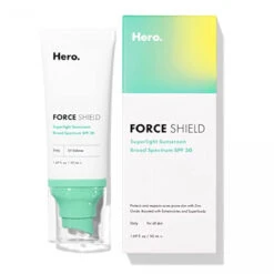 Force Shield Superlight Sunscreen SPF 30 From Hero Cosmetics - Everyday SPF 30 For Acne-Prone Skin With Zinc Oxide, Green Surge, And Extremolytes, Fragrance Free And Reef Safe (50 Ml)