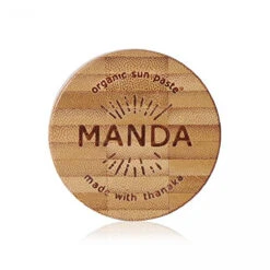 MANDA Organic Sun Paste - Natural, Reef & Ocean Safe - SPF 50 Sunscreen - Thanaka & Organic Ingredients For Active Lifestyles - Surfers, Hikers, Cyclists, Athlete Sunblock Paste - 1.4oz