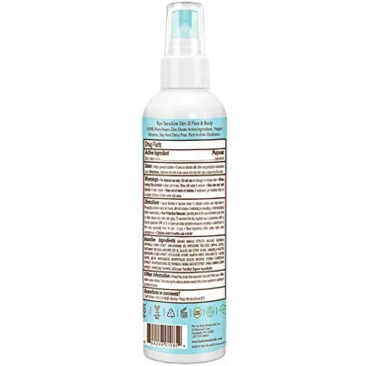 Babo Botanicals Baby Skin Mineral Sunscreen Spray SPF 30 With 100% Zinc Oxide Active, Water-Resistant, Unscented, 6 Fl Oz 4 Babo Botanicals Baby Skin Mineral Sunscreen Spray SPF 30 With 100% Zinc Oxide Active, Water-Resistant, Unscented, 6 Fl Oz - Image 2