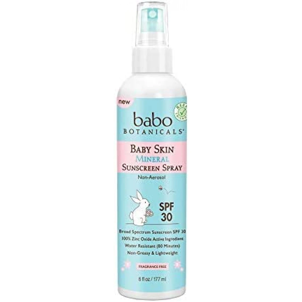 Babo Botanicals Baby Skin Mineral Sunscreen Spray SPF 30 With 100% Zinc Oxide Active, Water-Resistant, Unscented, 6 Fl Oz 3 Babo Botanicals Baby Skin Mineral Sunscreen Spray SPF 30 With 100% Zinc Oxide Active, Water-Resistant, Unscented, 6 Fl Oz
