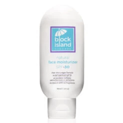 Block Island Organics - Natural Face Moisturizer SPF 30 With Clear Zinc - Broad Spectrum UVA UVB Protection - Daily Anti-Aging Sunscreen Sunblock - EWG Top Rated - Non-Toxic - Made In USA - 3.4 FL OZ
