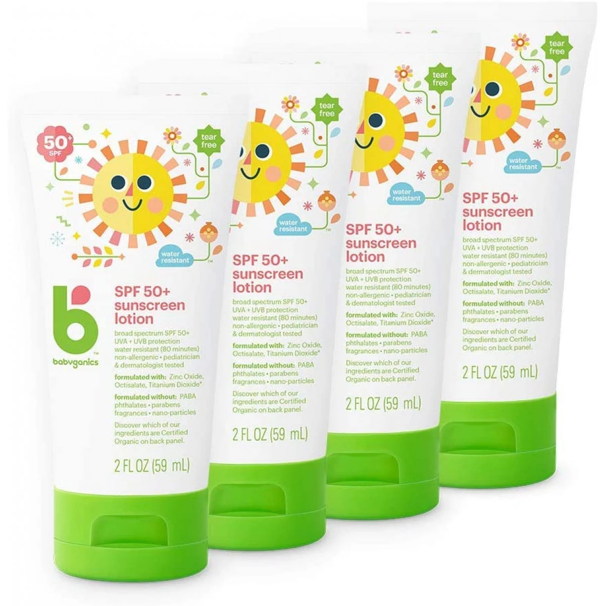 Babyganics Travel Size Sunscreen Lotion 50 SPF, 2oz, 4 Pack, Packaging May Vary 3 Babyganics Travel Size Sunscreen Lotion 50 SPF, 2oz, 4 Pack, Packaging May Vary