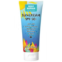 Reef Safe Sunscreen SPF 50+ All Natural, Water Resistant, Moisturizing, Biodegradable, Broad Spectrum UVA/UVB Ocean Friendly Mineral Sunblock From Reef Repair 4 Fl. Oz
