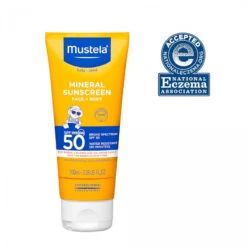Mustela Baby Mineral Sunscreen SPF 50, Broad Spectrum UVA/UVB, For Sensitive Skin, Fragrance Free, Non-Nano Sun Lotion, Water Resistant, Reef-Safe, 3.38 Fl. Oz